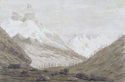 Tussen Chamonix en Martigny, 1776 door John Robert Cozens